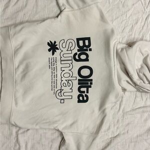 Zara Cream Hoodie with Black Print